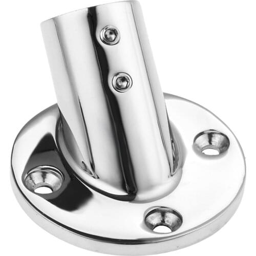 45 Degree Marine Stainless Steel Deck Handrail Rail Fitting Stanchion Round Base Mount 7/8"" 22mm Tube Pipe Boat Marine Hardware