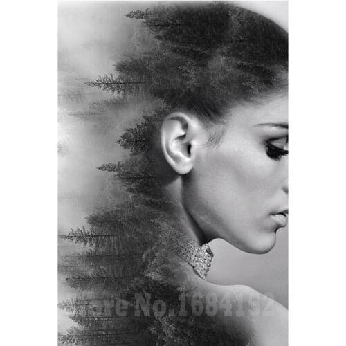 Diamond painting exquisite stitch of mosaic picture Black and white girl diy handmade home decor 5D diamond embroidery pattern