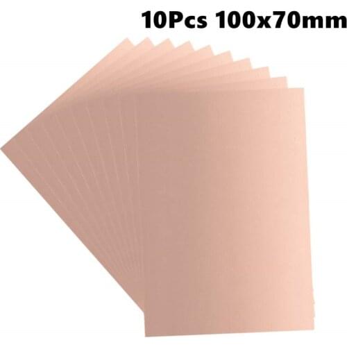 Aokin 10Pcs 100x70mm Double-Sided Copper Clad Laminate PCB Circuit Board FR4 1.5mm Thickness DIY Prototyping PCB Board