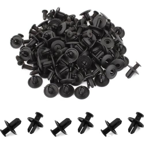 Automotive Fastener Plastic Expansion Nylon Black Screw Core Nail Interior Rivet Decoration Accessories (100pcs) 0170