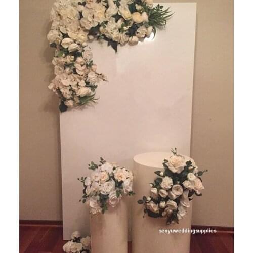 White Acrylic Square Centerpiece Stands Wedding Pillars Pedestals Cylinder Cake Stand For Wedding Party senyu1652