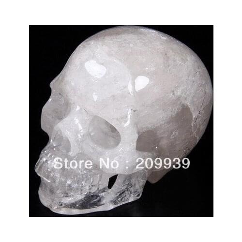 Free shipping huij 0061 Huge Tourmaline Quartz Crystal Skull, Realistic, Crystal Healing