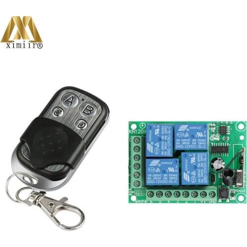 DC 12V Wireless Remote Control Switch 4 CH Relay Receiver Module + RF Transmitter 433 Mhz For Garage Door Opener Door Controller