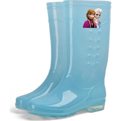 Disney Big Children Cartoon Mickey Mouse Frozen Princess Girls Adult Womens Non-slip Soft-soled Rain Boots Rain Boots