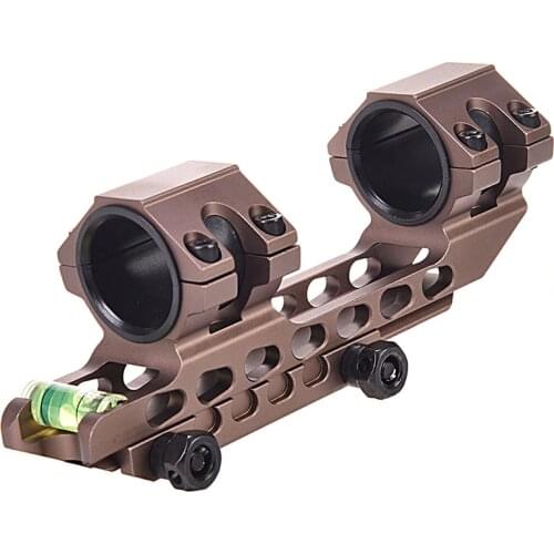 One Piece Scope Mounts 25.4MM/30MM Diameter Dual Rings Picatinny Rail Mounts Tan Hunting Scope Weaver Mounts With Bubble Level
