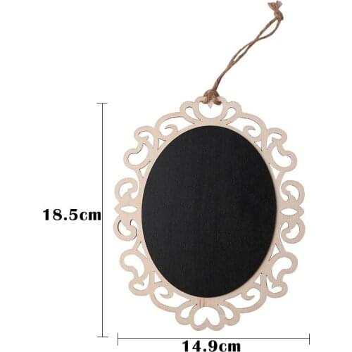 15x18cm Oval Mini Heart Wooden Blackboard Price Tag With String Hanging For Party Wedding Christmas Decoration Wood Supplies