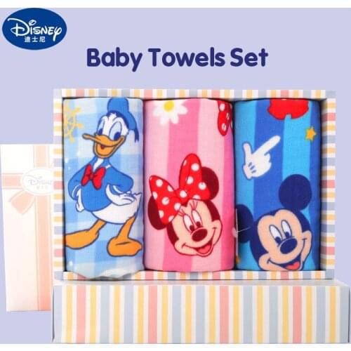 Disney 3pcs/set Baby Cotton Infant Face Towels Frozen Princess Cartoon Print Washcloth Newborn Handkerchief Goods Gift For Kids