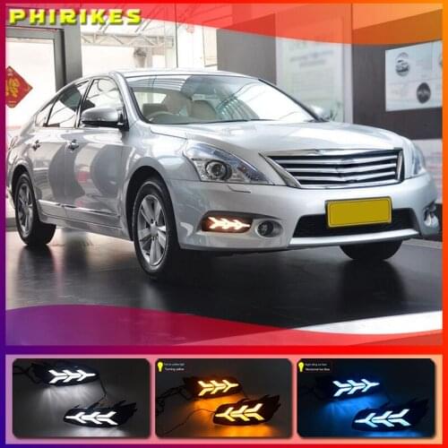 Car White Led Drl For Nissan Altima Teana J32 2011 2012 Daytime Running Lights Front Bumper Turn Signal Lamp