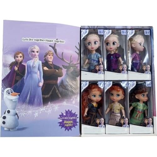 Disney 6 pcs/set Frozens 2 Action Figure Toys Princess Elsa Anna Olaf PVC Model Dolls In Dress For Kids Angel Girl Birthday Gift