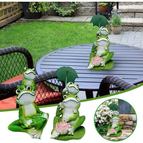 HOT SALE Frogs Garden Statues Frogs Sitting On Stone Sculptures Garden Yard Frogs Landscaping Stone Ornaments Decoration