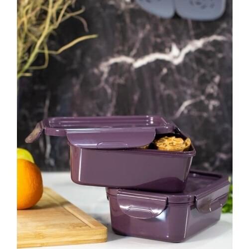 Herevin Dual 1 Lt Ziplock Storage Container Damson