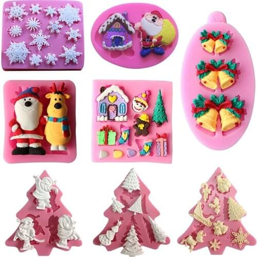 JX-LCLYL Christmas Silicone Fondant Cake Mold Sugarcraft Decoration Chocolate Mould Tool