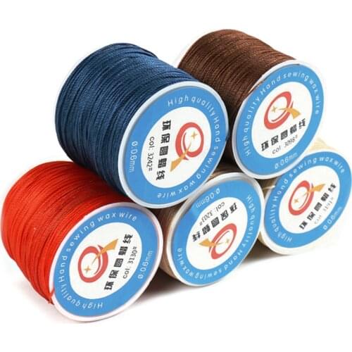 0.6mm Round Waxed Linen Thread Wax String Stitching Thread for Leather Craft Sewing Thread DIY Jewelry Making hilos para coser