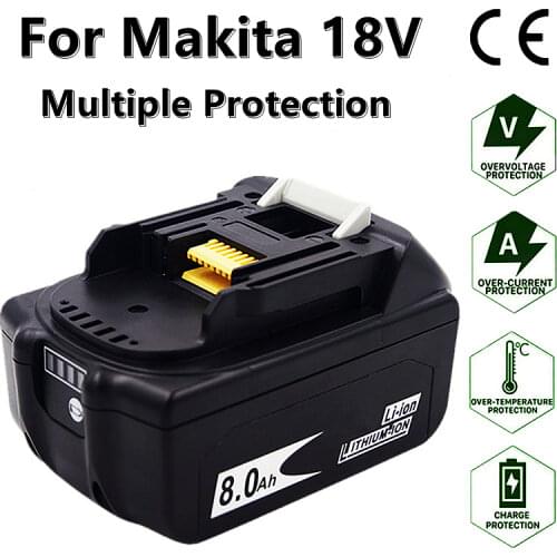 18V Makita 8000mAh Lithium ion Rechargeable Battery 18v drill Replacement Batteries BL1860 BL1830 BL1850 With DC18RC 3A Charger