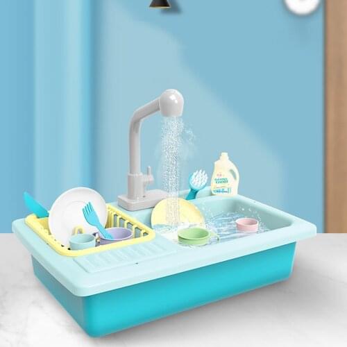 Color Changing Kitchen Sink Toys Heat Sensitive Thermochromic Dishwash Childrens Kitchen Toy Pretend Play House Toys for Girls