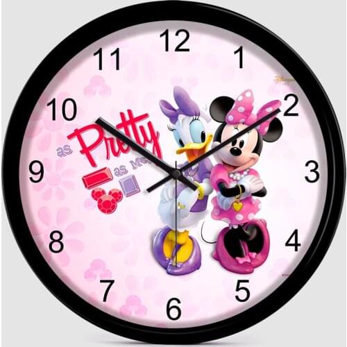 Mickey Mouse Mickey Minnie Donald Duck cute cartoon wall-hanging clock boy girls room clock and watch wall clocks