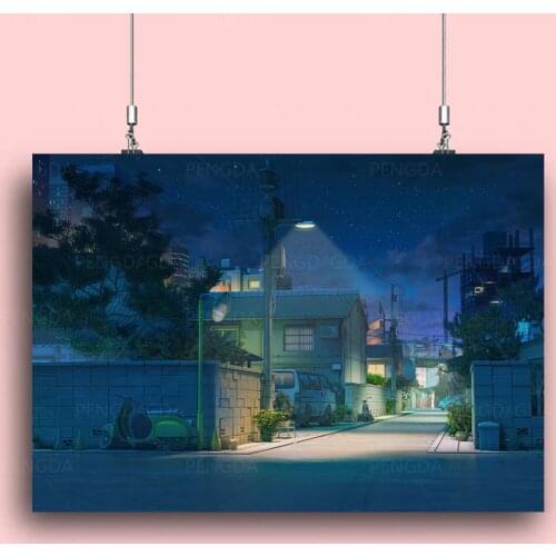 Modular Hd Prints Silence Pictures Paintings Night Home Decor Canvas Street Lamp Poster Wall Art Anime For Living Room No Frame