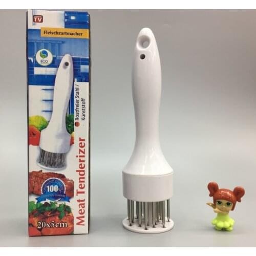 Stainless steel meat tenderizer steak pork chops quick loafer kitchen gadget meat tenderizer needle grilling
