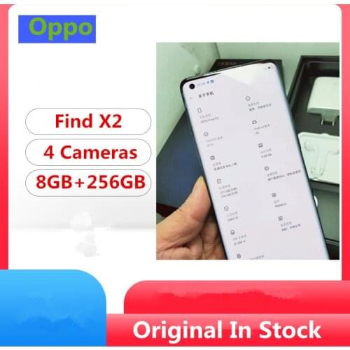 New Model Oppo Find X2 5G Phone Snapdragon 865 Android 10.0 6.7" 120HZ 3168X1440 Screen Fingerprint 65W Super Vooc 48.0MP OTG