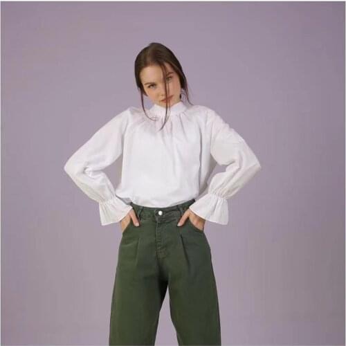 Pure color high collar muslim modest tops wear great quality muslim shirt female fashion inside base tops Islamic shirt F1735