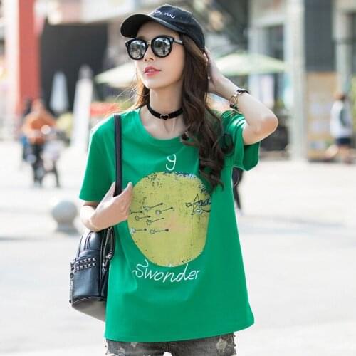Grace&Taste Office Lady Cotton Short-Sleeved T-Shirt Women Summer Students Loose Large Size Half-Sleeved O-Neck Tees Top