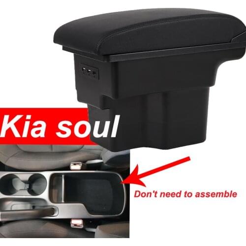 For Kia Soul armrest box universal car center console caja modification accessories double raised with USB