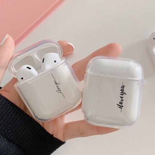 Clear Soft Earphone Cases For Apple AirPods 2 Charging Box Pouch Cute Cartoon Letters Heart Clear Cover Bag For Airpods 1
