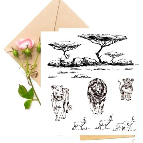 Lion / Forest Clear Stamps For DIY Scrapbooking/Card Making Stamps Fun Decoration Supplies