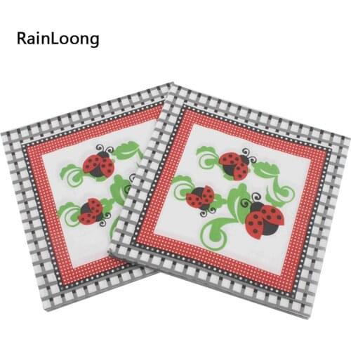 [RainLoong] Beetle Paper Napkin Event & Party Supplies Insect Tissue Napkin Supply 33cm*33cm 1 pack (20pcs/pack)