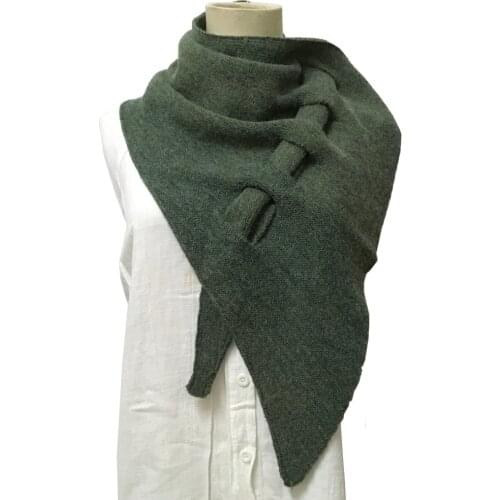 Irregular Triangle Winter Scarf Women Solid Knitted Shawl Wraps Warm Pashmina Shrugs Neck-Cross Sjaals Dames Bufandas Mujer Szal