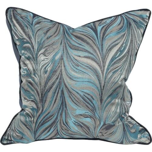 Blue Gray Striped American Country Style Soft Cushion Cover Color Pillow Cover Home Decorative Pillow Case for Sofa