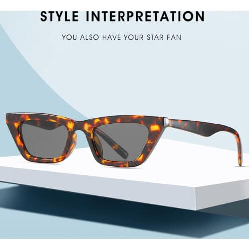 XIU retro cat eye sunglasses women orange summer style ladies cheap sun glasses for men square black leopard UV400