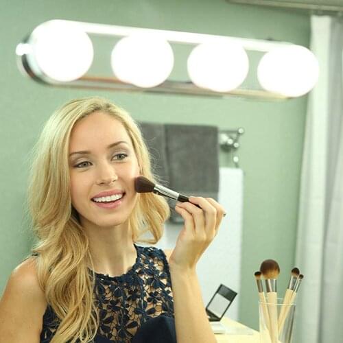 LED 4 Bulbs Makeup Mirror Light Portable Suction cup Hollywood Vanity Wall Lamp Lights for Dressing Table Lighting Makeup Lights