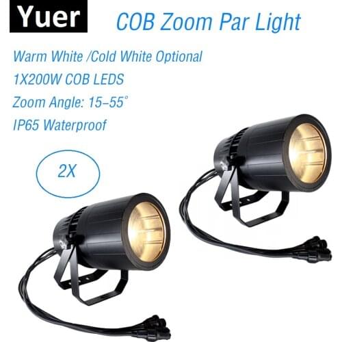 LED Par COB 200W Warm/Cold White Par LED Lyre Stage Lighting Effect Professional Stage Light For Dj Laser Lights Night Club IP65