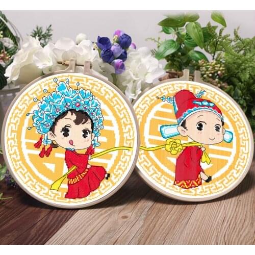 Cross stitch наборы Chinese folk handicrafts traditional wedding room decoration with embroidery hoop tool
