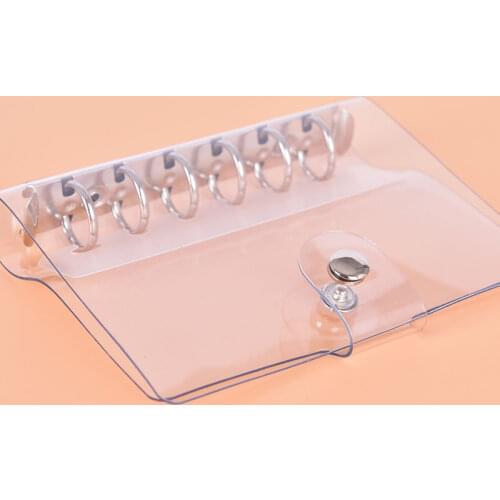 1Pc Transparent PVC Plastic Clip File Binder Planner Agenda School Office Supplies Folder A5/A6/A7 Notebook Loose Leaf Ring