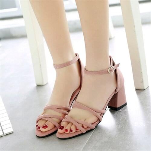 2020 Ankle Strap Heels Women Sandals Summer Shoes Women Open Toe High Heels Party Dress Sandals Big Size 32-43