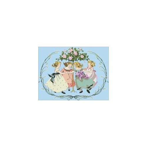 11CT/14CT/18CT Sky blue fabric Counted Cross Stitch Kit Angel of Spring Fairy Goddess with Violin SNOW GIRL MD angel