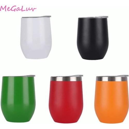 350ML 304 Stainless Steel Eggshell Red Wine Beer Mug with Lid, Kitchen Drinkware, Bar Counter Decoration Beer Mug