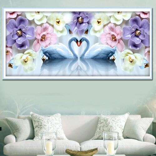 AB Diamond Painting Swans Love Wedding Decoration Home Wall Art Diamond Embroidery Cross Stitch Kits Mosaic Full Drill DIY