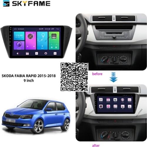 SKYFAME Car Accessories Radio Stereo For Skoda Fabia Mk3 2015 2016 2017 2018 Android Multimedia System DSP GPS Navigation Player