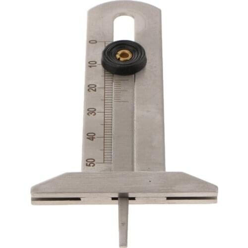 50mm Wheel Tyre Tread Tester Ruler Depth Gauge Meter Key Chain with Hanging Hole