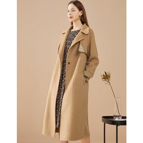 Double-sided wool coat womens middle long 2021 winter new windbreaker small man woolen coat