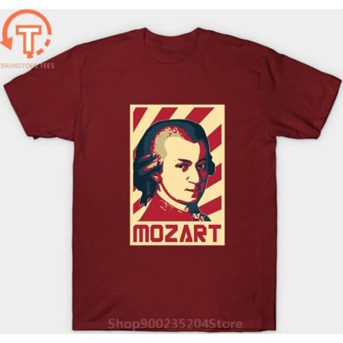 Heavy Metal Classical Composers T-Shirt Men Mozart Retro Propaganda t shirts Hipster Mozart Round Neck costume mozart tops tees