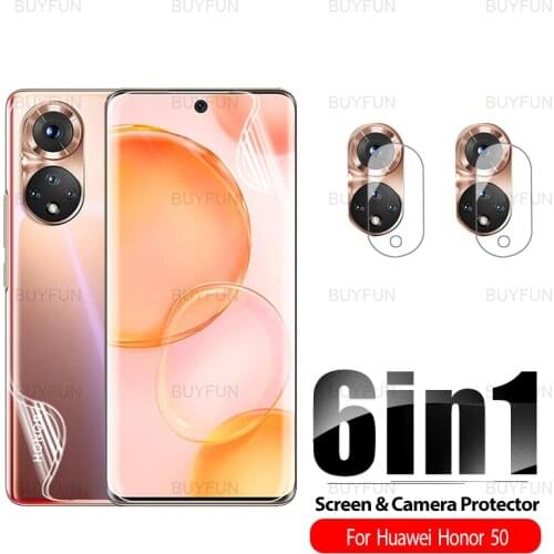 6in1 Hydrogel Film For Huawei Honor 50 Front Back Safety Soft Film For honor 30 10 9 lite xonor 20 pro 20s honar 10i Camera Film