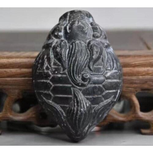 Hongshan culture archaize black iron meteorite mythical wild animal statue