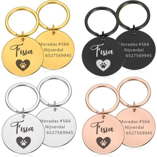Personalized ID Tags for Small Dogs Puppy Cats Anti-Lost Dog Collar Accessories Engraved Customed Gift for Dog Owner Pet Cat Tag