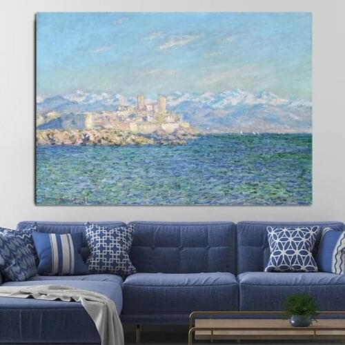 Claude Monet Canvas Painting Antibes Afternoon Effect Posters and Prints Wall Art Picture for Living Room Home Decor Cuadros