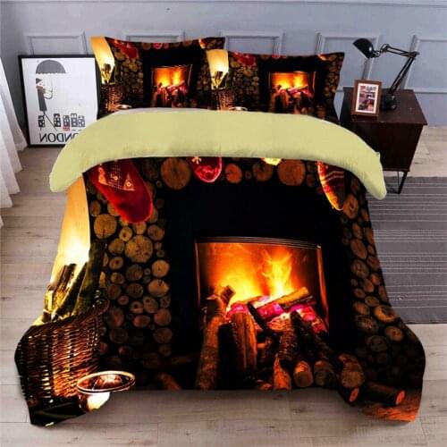 Coffee color christmas Design Bedding Set Duvet Covers Pillowcases Twin Full Queen King Size Bedding Sets Linen Bedding Set