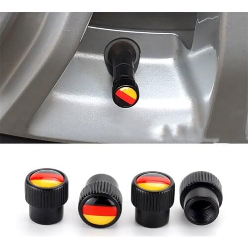 4pcs/set Germany Flag Alloy Car Tire Valve Caps Dust proof for Bike and Motor Universal Accessories for Porsche for Cadillac ESV